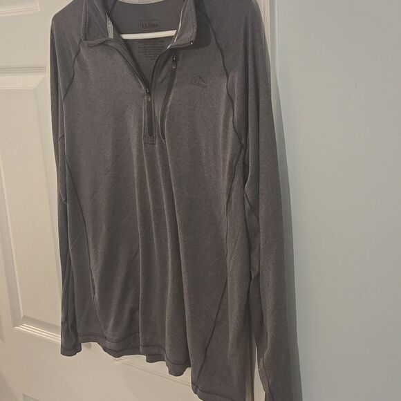 L.L. Bean Gray Quarter-Zip Pullover - Picture 4 of 7